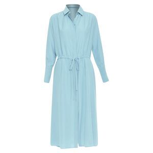 Joseph Blue Silk Drawstring Long Sleeve Shirt Dress